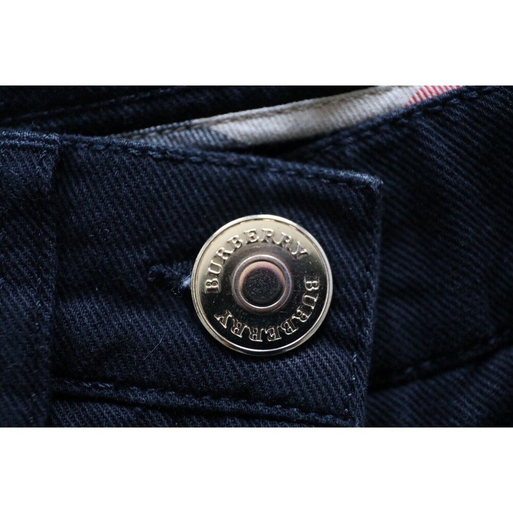 Burberry London Womens Size 6 Black Straight Jeans Pleated Retro Grunge Goth - Picture 8 of 12